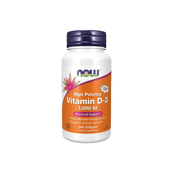 Vitamina D-3 1,000 Ui 360 Softgels - Now Foods