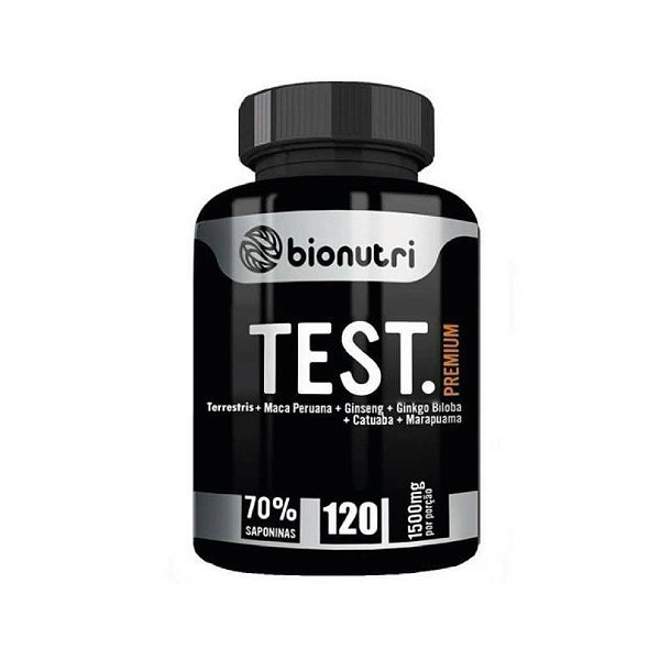 TESTO Premium (Tribulus, Maca Peruana, Ginseng,  Ginkgo Biloba, Catuaba, Marapuama) 120 Cápsulas - Bionutri