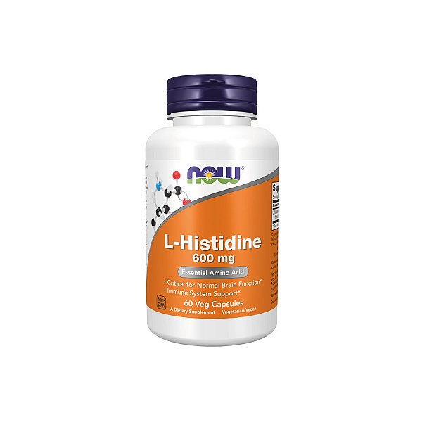 L-Histidina 600mg 60 Veg Cápsulas - Now Foods