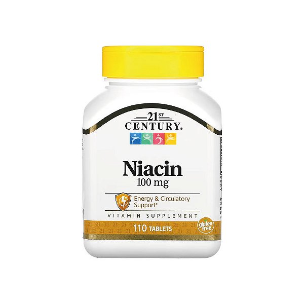 Niacina 100mg 110 Tabletes - 21st Century