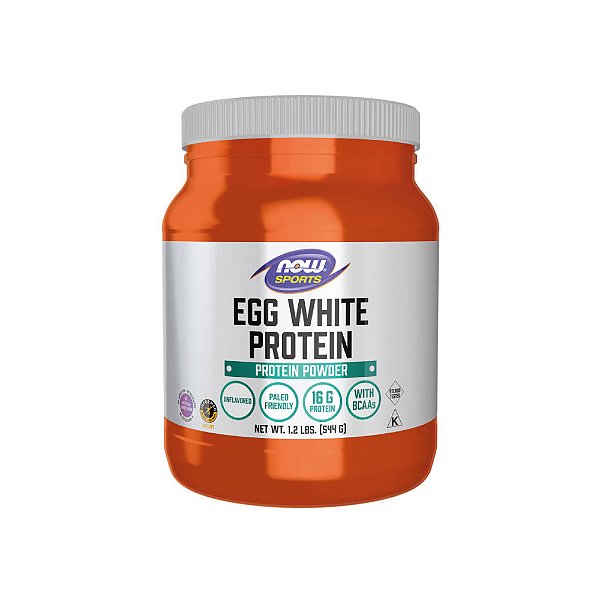 Egg White Protein (Proteína da clara de ovo) sem sabor 544g - Now Foods
