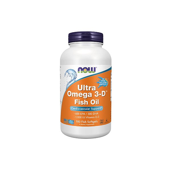 Ultra Omega 3-D Ômega 3 + Vitamina D-3 180 Softgels - Now Foods