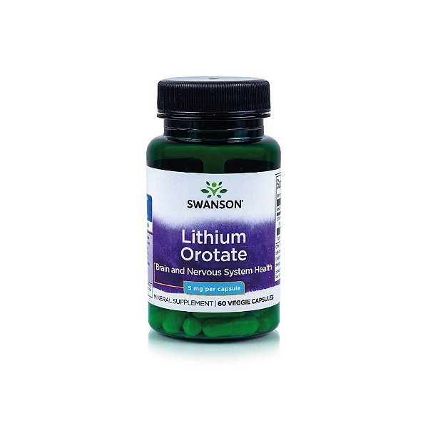 Orotato de Lítio 5mg 60 Veg Cápsulas - Swanson