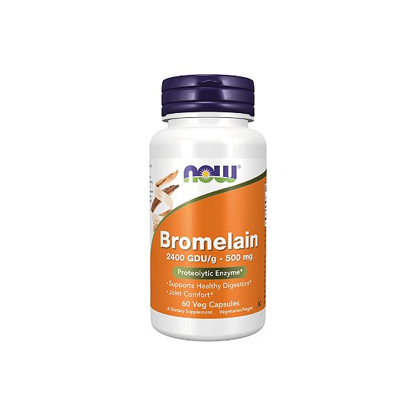 Bromelain (Bromelaína) 2400GDU/g 500mg 60 Veg Cápsulas - Now Foods