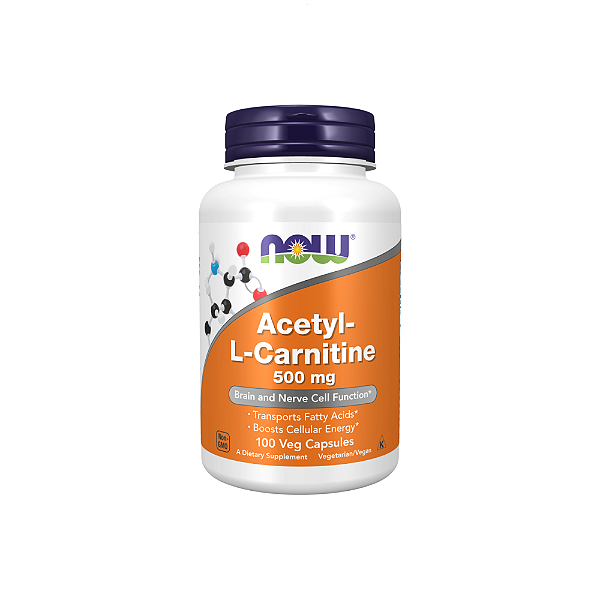 Acetil L-Carnitina 500mg 100 Veg Cápsulas - Now Foods