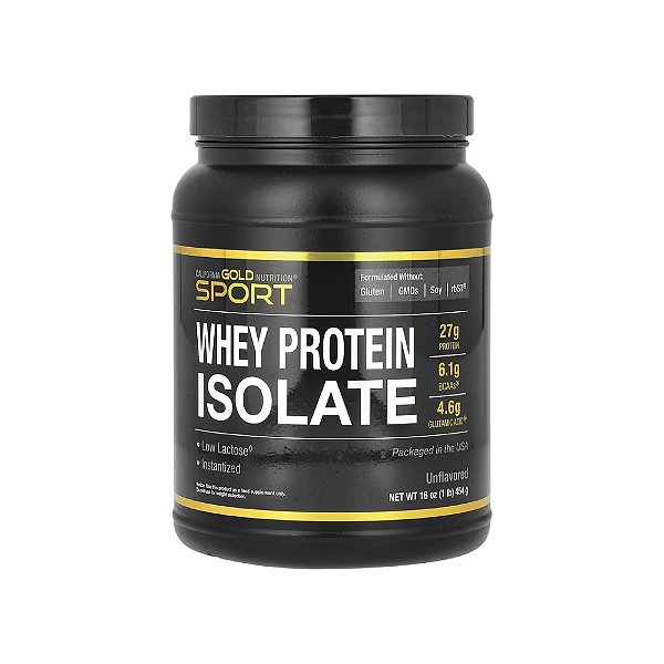 Whey Protein Isolate 454g sem sabor - California Gold Nutrition