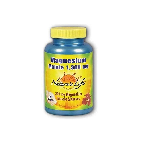 Magnésio Malato 1300mg 100 Tabletes - Nature´s Life
