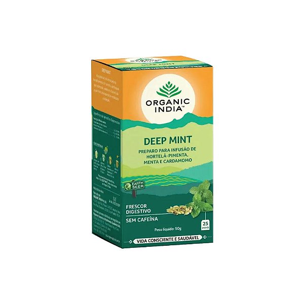 Chá Deep Mint 25 Sachês - Organic India