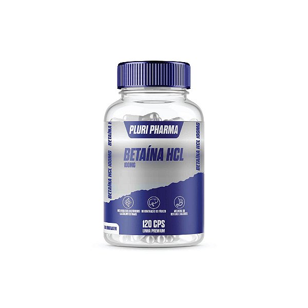 Betaína 100mg 120 Cápsulas - Pluri Pharma