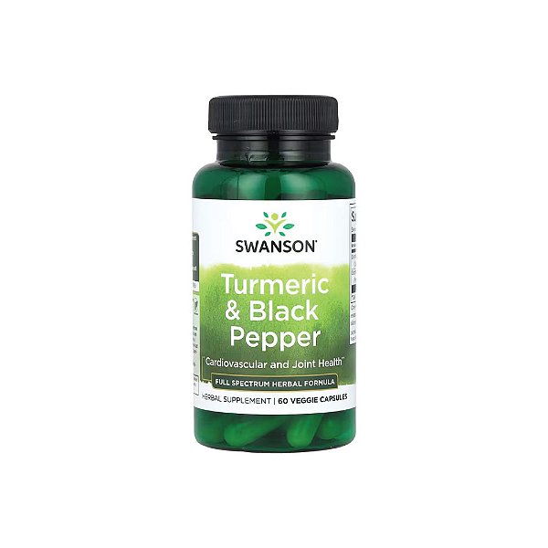 Turmeric & Black Pepper 60 Veg Cápsulas - Swanson
