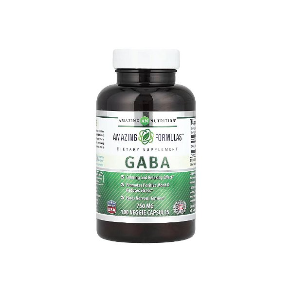 GABA 750mg 100 Veg Cápsulas - Amazing Formulas