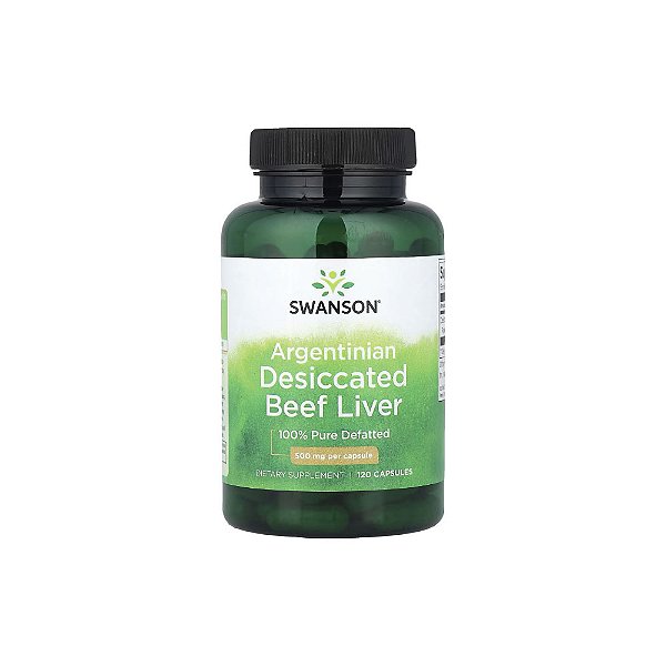 Argentinian Desiccated Beef Liver 500mg (Fígado de boi desidratado Argentino) 120 Cápsulas - Swanson