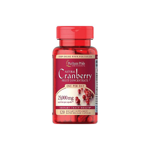 Natural Cranberry 25,000mcg 120 Cápsulas - Puritan's Pride