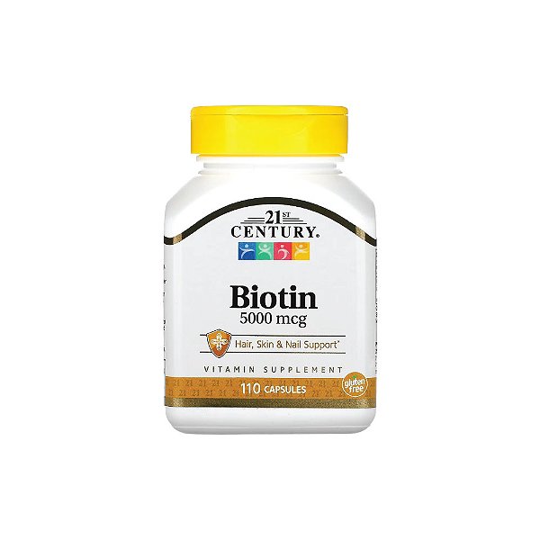 Biotina 5000 mcg 110 Cápsulas - 21st Century