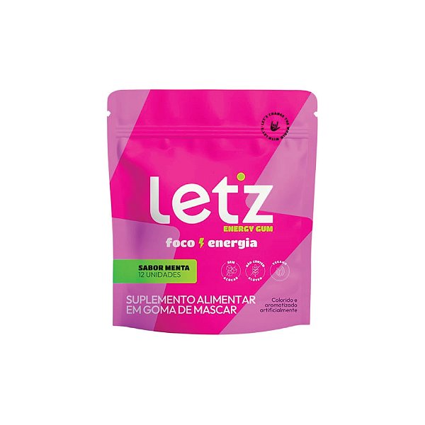 Let'z Gum Chiclete Energético 12 unidades