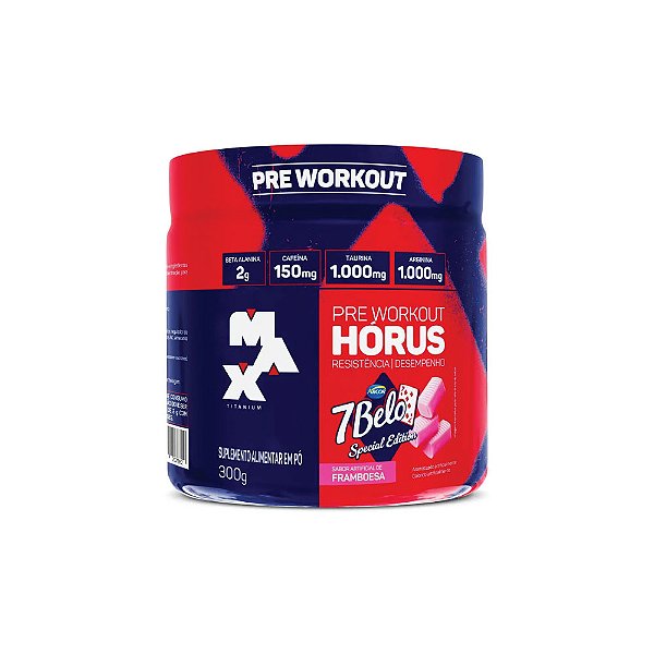 Pré Treino Hórus 7 Belo 300g Sabor Framboesa - Max Titanium