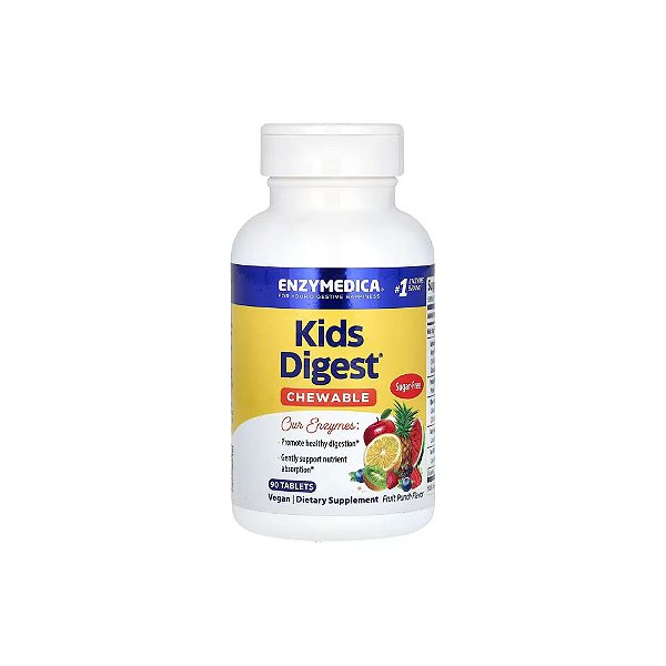 Kids Digest sabor Ponche de Frutas Tabletes mastigáveis - Enzymedica