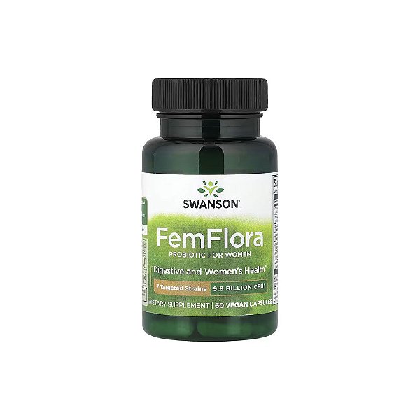 FemFlora Probiótico para Mulheres 9,8 bilhões de UFCs 60 Veg Cápsulas - Swanson
