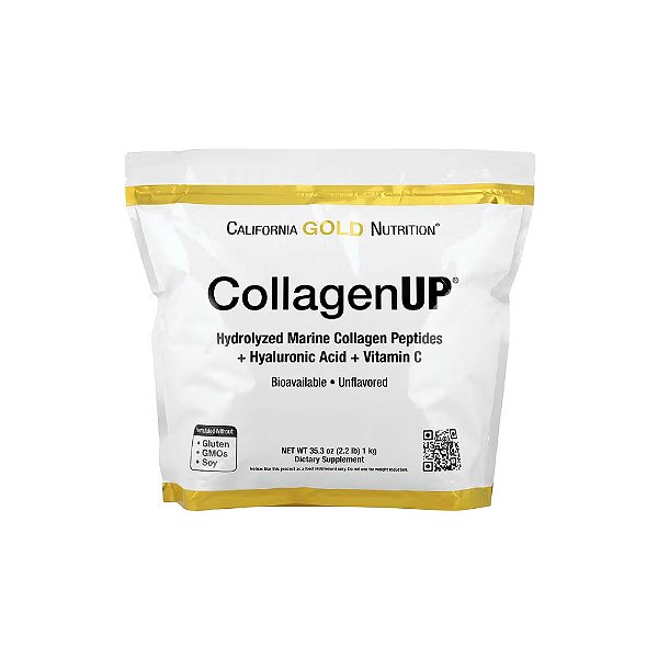 CollagenUP® Peptídeos de Colágeno Marinho Hidrolisado com Ácido Hialurônico e Vitamina C - California Gold Nutrition