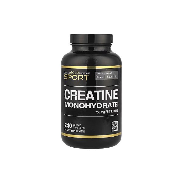 Creatina Monohidratada Pura 750mg 240 Veg Cápsulas - California Gold Nutrition