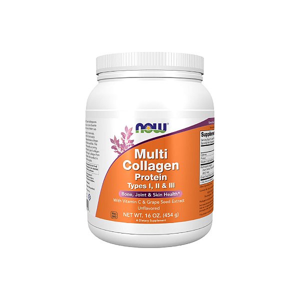 Multi Collagen Protein Tipos I, II & III 454g - Now Foods