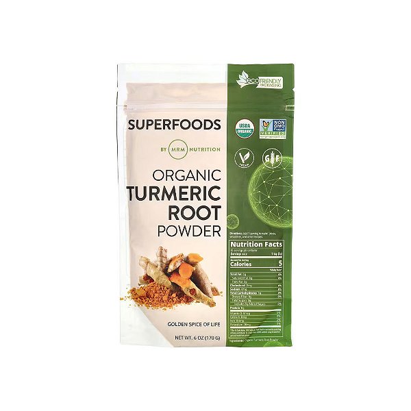 Organic Turmeric Root Powder Pó da Raiz de Cúrcuma Orgânica 170g - MRM