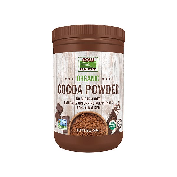 Cacau Orgânico em Pó 340g - Now Foods