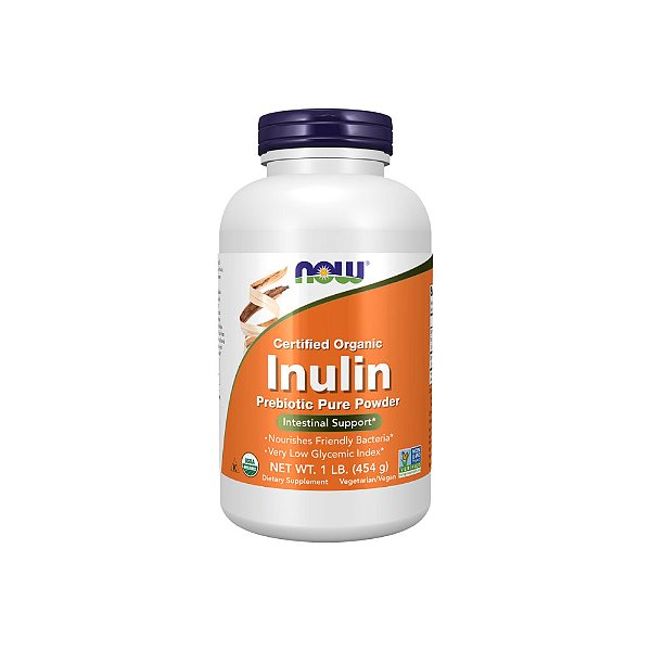Inulina Orgânica Prebiótico Puro em Pó - Now Foods