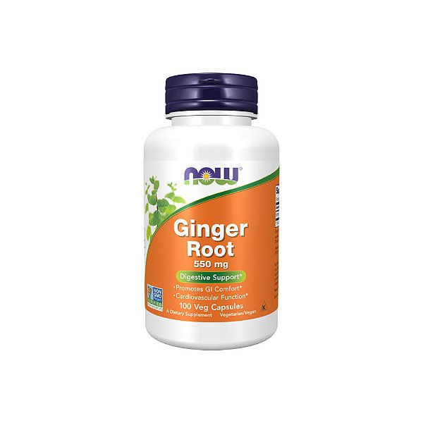 Ginger Root Raiz de Gengibre 550mg 100 Veg Cápsulas - Now Foods