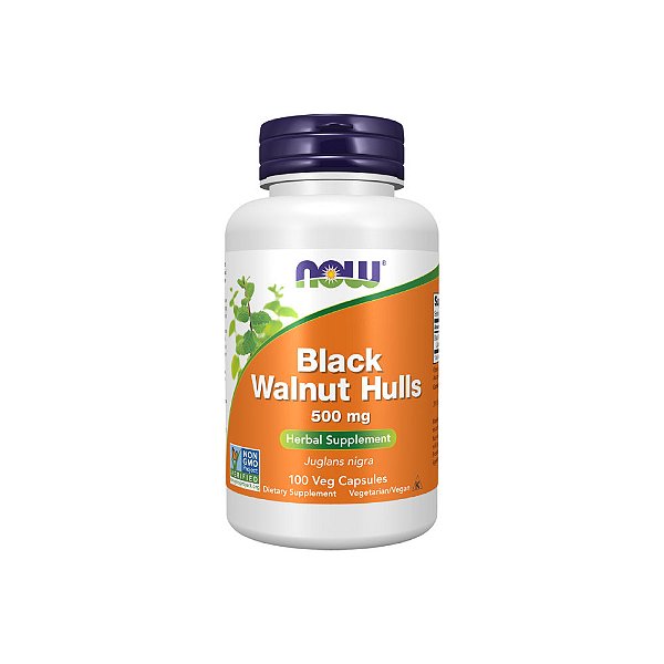 Black Walnut Hulls (Cascas de Noz-preta) 500mg 100 Cápsulas - Now Foods