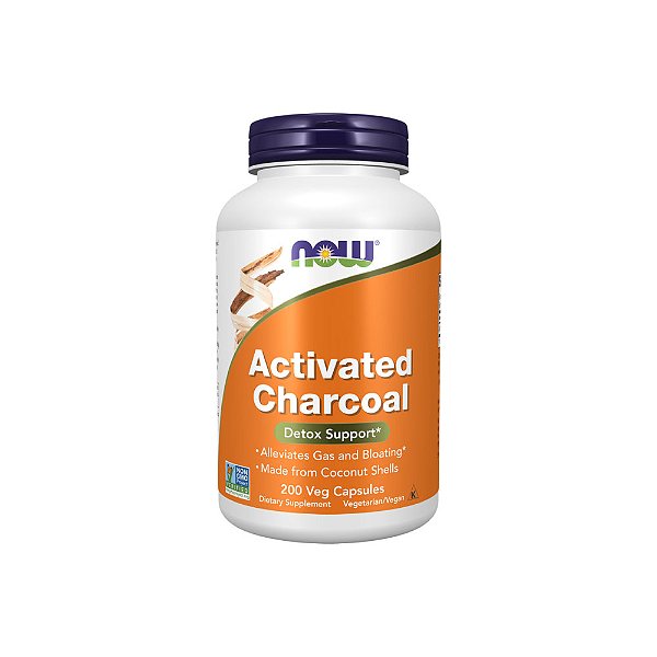 Carvão Ativado 200 Veg Cápsulas - Now Foods