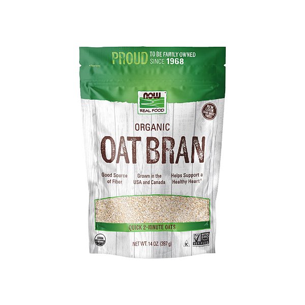 Organic Oat Bran Farelo de Aveia Orgânica 397g - Now Foods
