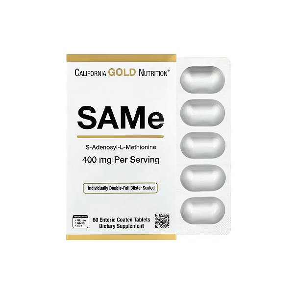 SAM-e (Tosilato de Dissulfato) 400mg 60 Comprimidos com Revestimento Entérico - California Gold Nutrition