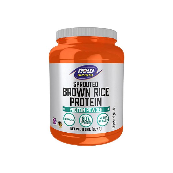 Sprouted Brown Rice Protein Proteína em Pó de Arroz Integral Germinado Sem Sabor 907g - Now Foods