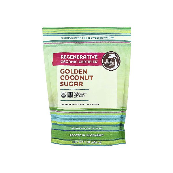 Açúcar de Coco Dourado Orgânico 454g - Big Tree Farms