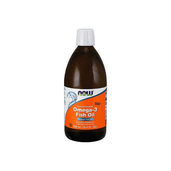 Óleo de Peixe Ômega-3 Sabor Limão 500ml - Now Foods