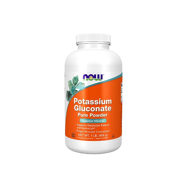 Gluconato de Potássio Puro em Pó 454g - Now Foods