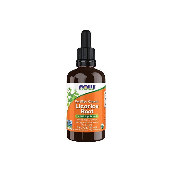 Licorice Root Raiz de Alcaçuz Orgânico Certificado 480mg 59 ml - Now Foods