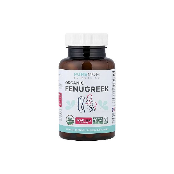 Pure Mom Feno-grego Orgânico 1240mg 60 Veg Cápsulas - Pure Co