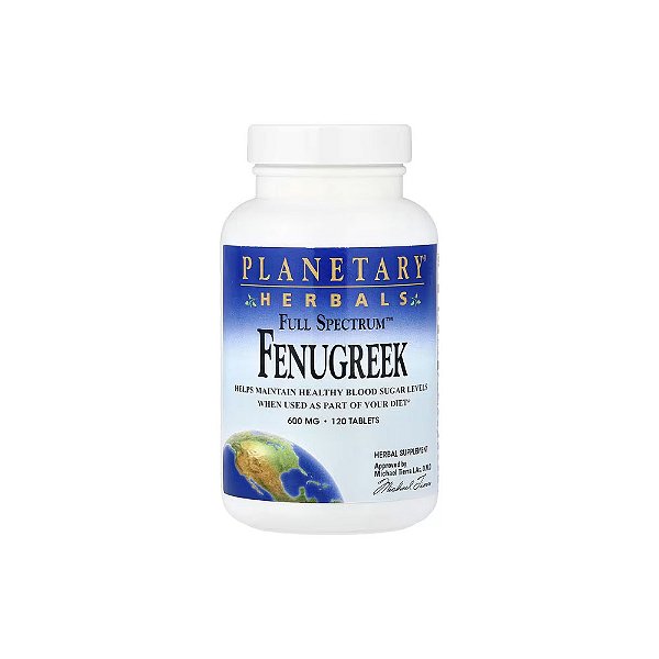 Full Spectrum Fenugreek Feno-grego 600mg 120 Tabletes - Planetary Herbals