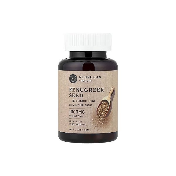 Semente de Fenugreek Feno-grego 1000mg + 3% de Trigonelina 60 Cápsulas - Neurogan Health