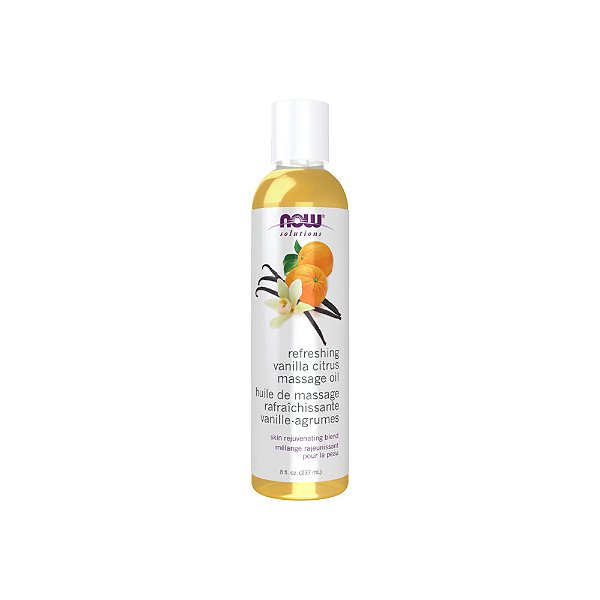 Óleo Refrescante para Massagem Baunilha e Cítricos 237 ml - Now Foods