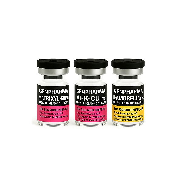 Combo IPAMORELIN 5mg + AHK-CU 50mg + MATRIXYL 50mg - GEN PHARMA