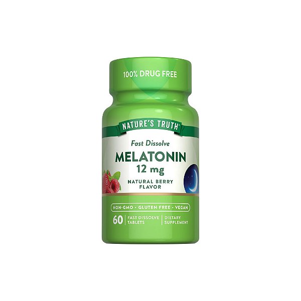 Melatonina 12mg Fast Dissolve 60 Tabletes - Nature's Truth
