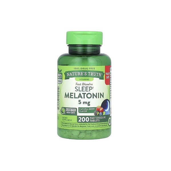 Sleep Melatonina 5mg Fast Dissolve 200 Tabletes - Nature's Truth