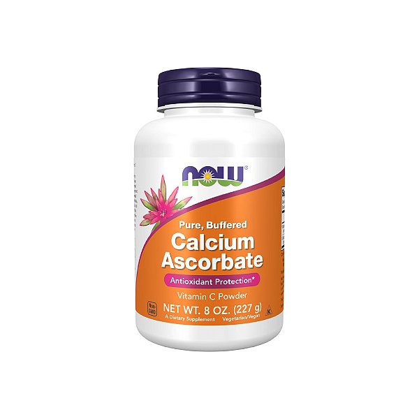 Ascorbato de Cálcio Puro e Tamponado com Vitamina C em Pó 227g - Now Foods