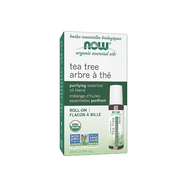 Óleo Essencial Orgânico de Tea Tree Melaleuca Roll-On 10ml - Now Foods