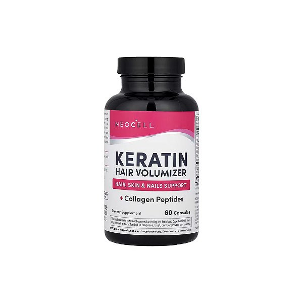 Keratin Hair Volumizer Volumizador de Queratina Capilar + Peptídeos de Colágeno 60 Cápsulas - NeoCell