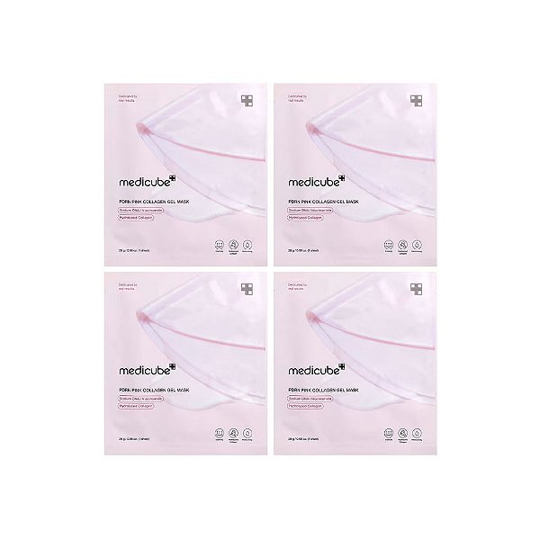 Máscara de Beleza Gel de Colágeno Rosa PDRN 4 Folhas - Medicube