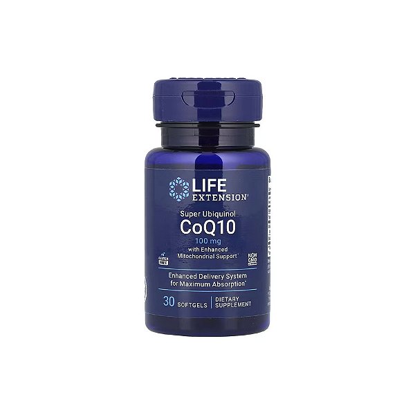 Super Ubiquinol CoQ10 100mg com Enhanced Mitochondrial Support - Life Extension